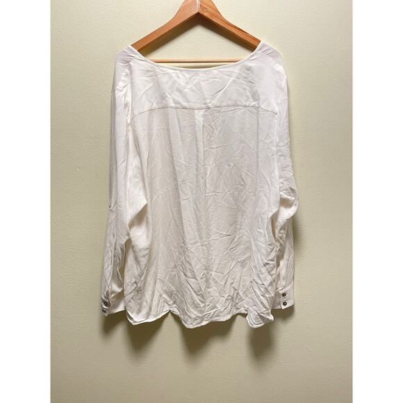 Soft Surroundings Womens Tunic Top Size 1X White Full Zip Modern Netural NWOT - Picture 2 of 10